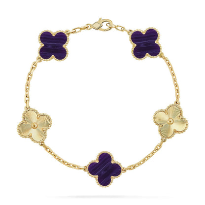 CLOVER 5 MOTIF PURPLE STRIPES BRACELET COLLECTION