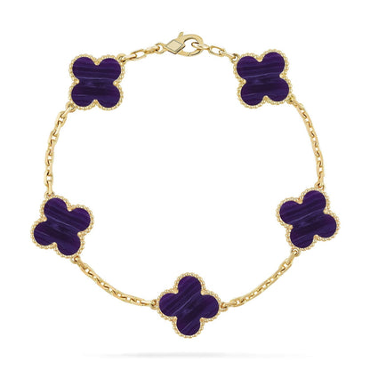 CLOVER 5 MOTIF PURPLE STRIPES BRACELET COLLECTION