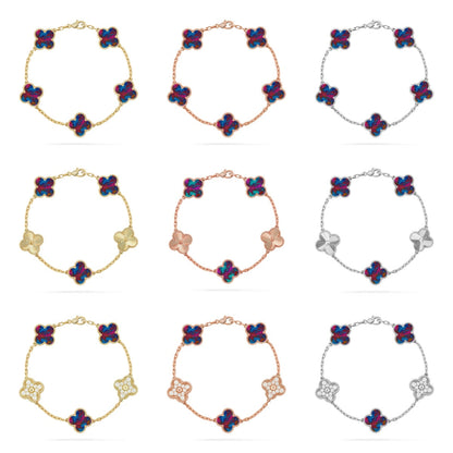 CLOVER 5 MOTIF COLOR GEMSTONES BRACELET COLLECTION