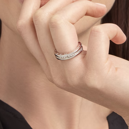LUXEIFY ZERO 1 ONE-BAND PAVED DIAMONDS ON THE SPIRAL RING