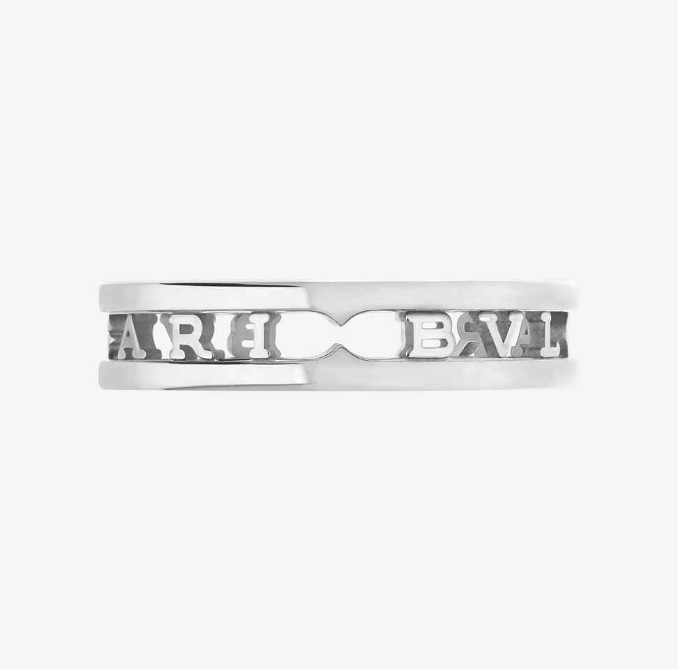 LUXEIFY ZERO 1 ONE-BAND WITH OPENWORK LOGO SPIRAL RING
