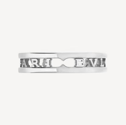 LUXEIFY ZERO 1 ONE-BAND WITH OPENWORK LOGO SPIRAL RING