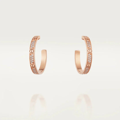 LUXEIFY LOVE DIAMOND PINK GOLD HOOP EARRINGS