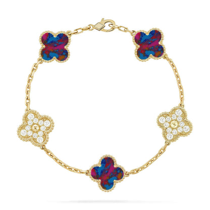 CLOVER 5 MOTIF COLOR GEMSTONES BRACELET COLLECTION