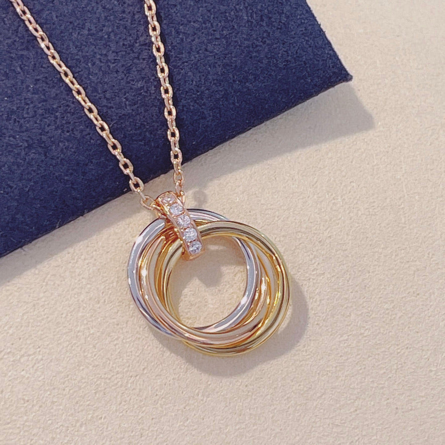 LUXEIFY TRINITY NECKLACE GOLD  DIAMONDS
