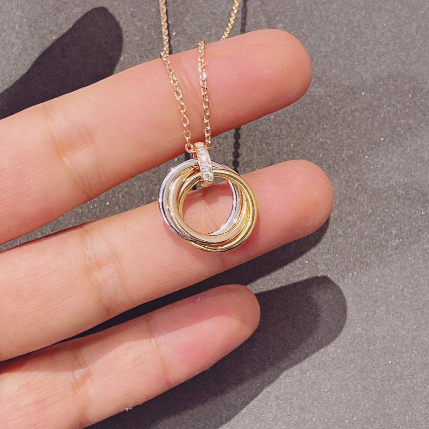 LUXEIFY TRINITY NECKLACE GOLD  DIAMONDS