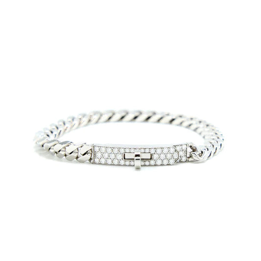 LUXEIFY KELLY CHAIN SILVER DIAMOND BRACELET