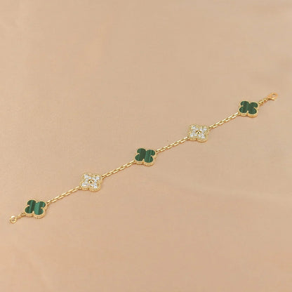 CLOVER 5 MOTIF MALACHITE BRACELET COLLECTION