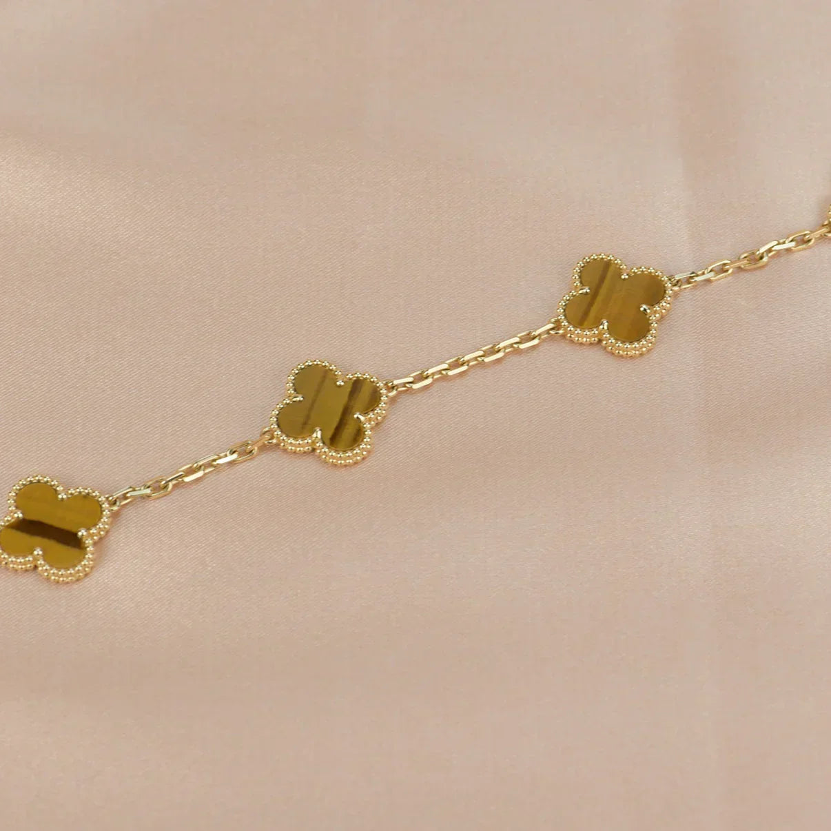 CLOVER 5 MOTIFS TIGER EYE BRACELET COLLECTION
