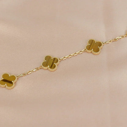 CLOVER 5 MOTIFS TIGER EYE BRACELET COLLECTION