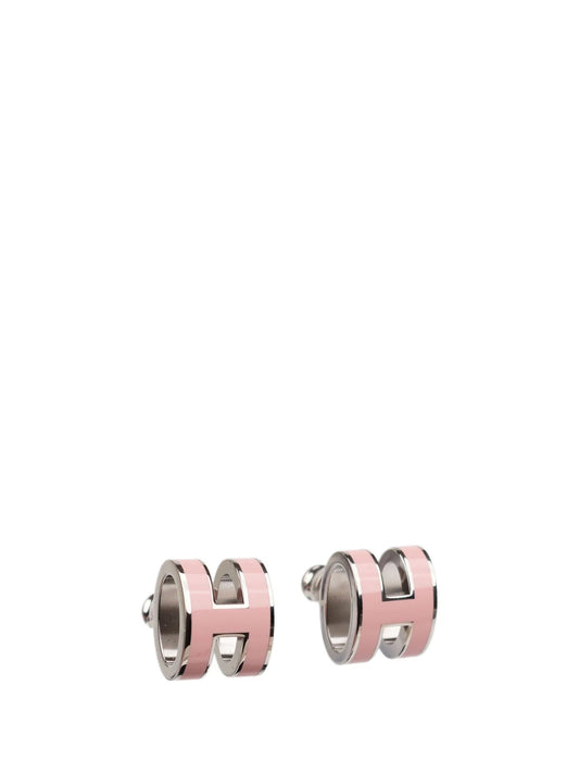 LUXEIFY MINI POP H SILVER EARRINGS PINK