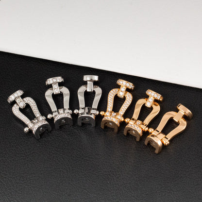 LUXEIFY FORCE LARGE HORSESHOE FULL DIAMOND BRACELET SILVER