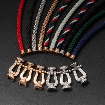 LUXEIFY FORCE LARGE HORSESHOE FULL DIAMOND BRACELET GOLD
