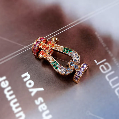 LUXEIFY FORCE LARGE HORSESHOE  COLORED DIAMOND BRACELET ROSE GOLD