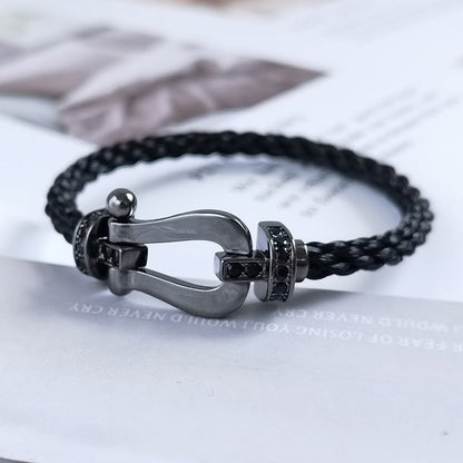 LUXEIFY FORCE LARGE SERIES HORSESHOE BLACK SAMURAI BRACELET