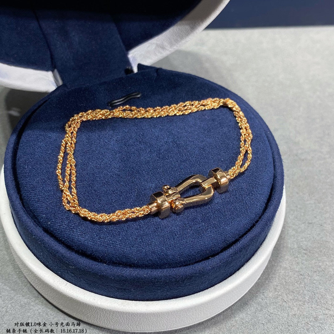 LUXEIFY FORCE SMALL HORSESHOE  DIAMOND CHAIN ROPE BRACELET