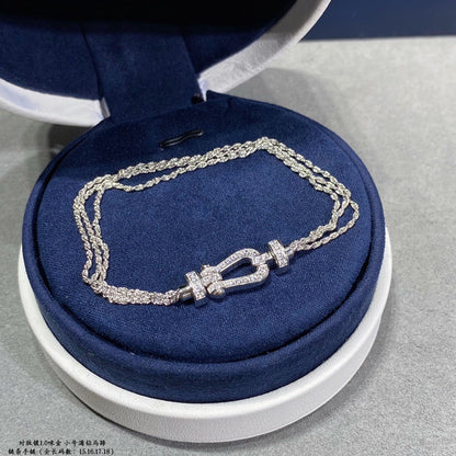 LUXEIFY FORCE SMALL HORSESHOE  DIAMOND CHAIN ROPE BRACELET