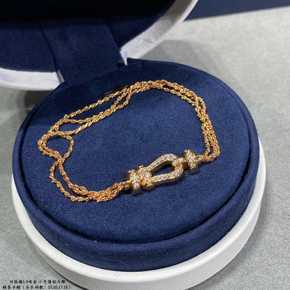 LUXEIFY FORCE SMALL HORSESHOE  DIAMOND CHAIN ROPE BRACELET