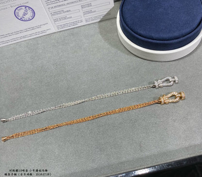 LUXEIFY FORCE SMALL HORSESHOE  DIAMOND CHAIN ROPE BRACELET