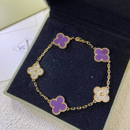 CLOVER 5 MOTIF VIOLET BRACELET COLLECTION
