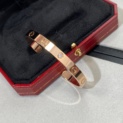 LUXEIFY LOVE BRACELET 6.1MM 1 DIAMOND OPEN CUFF