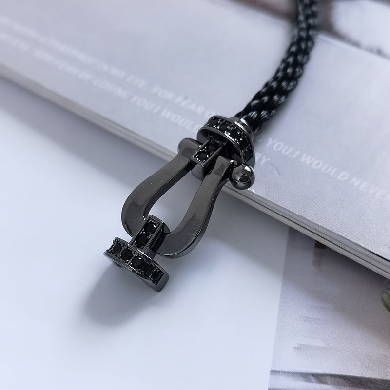 LUXEIFY FORCE LARGE SERIES HORSESHOE BLACK SAMURAI BRACELET