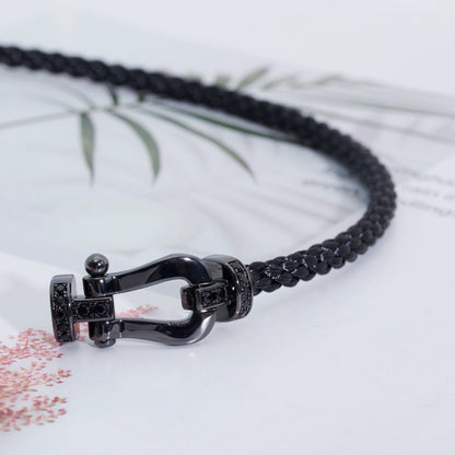 LUXEIFY FORCE LARGE SERIES HORSESHOE BLACK SAMURAI BRACELET