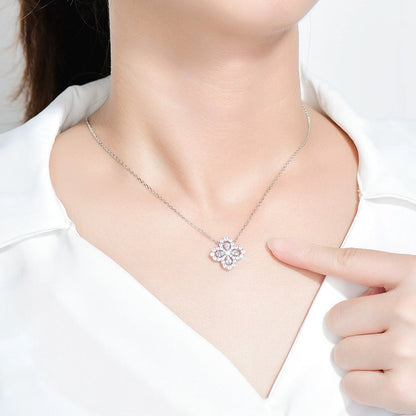 LUXEIFY LOOP NECKLACE FULL MOTIF DIAMOND 16MM MULTIPLE COLORS