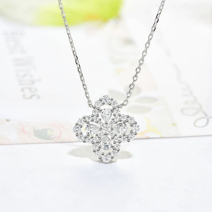 LUXEIFY LOOP NECKLACE FULL MOTIF DIAMOND 16MM MULTIPLE COLORS