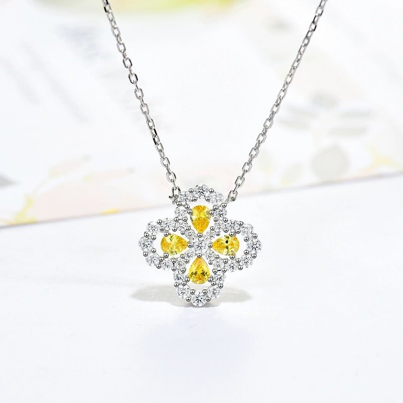 LUXEIFY LOOP NECKLACE FULL MOTIF DIAMOND 16MM MULTIPLE COLORS
