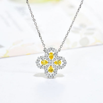 LUXEIFY LOOP NECKLACE FULL MOTIF DIAMOND 16MM MULTIPLE COLORS