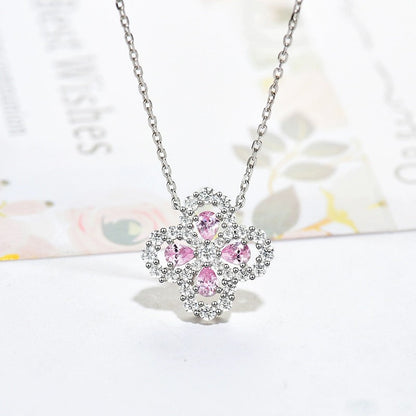 LUXEIFY LOOP NECKLACE FULL MOTIF DIAMOND 16MM MULTIPLE COLORS