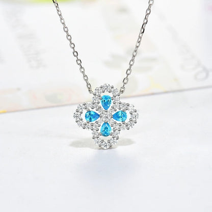 LUXEIFY LOOP NECKLACE FULL MOTIF DIAMOND 16MM MULTIPLE COLORS