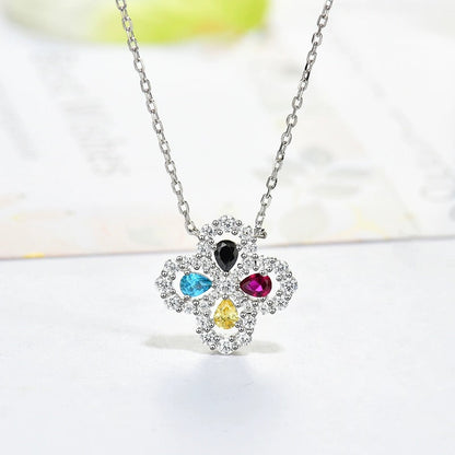 LUXEIFY LOOP NECKLACE FULL MOTIF DIAMOND 16MM MULTIPLE COLORS
