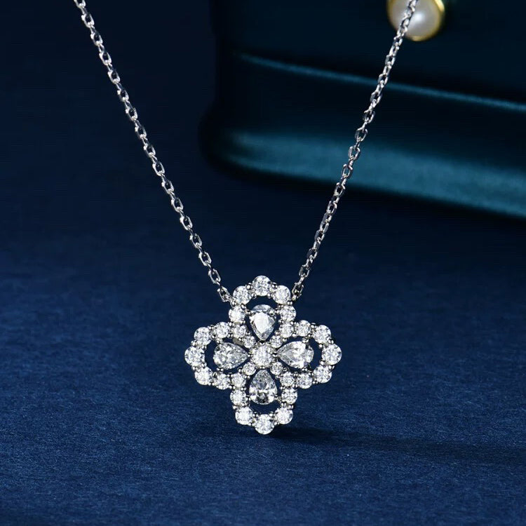 LUXEIFY LOOP NECKLACE FULL MOTIF DIAMOND 16MM MULTIPLE COLORS