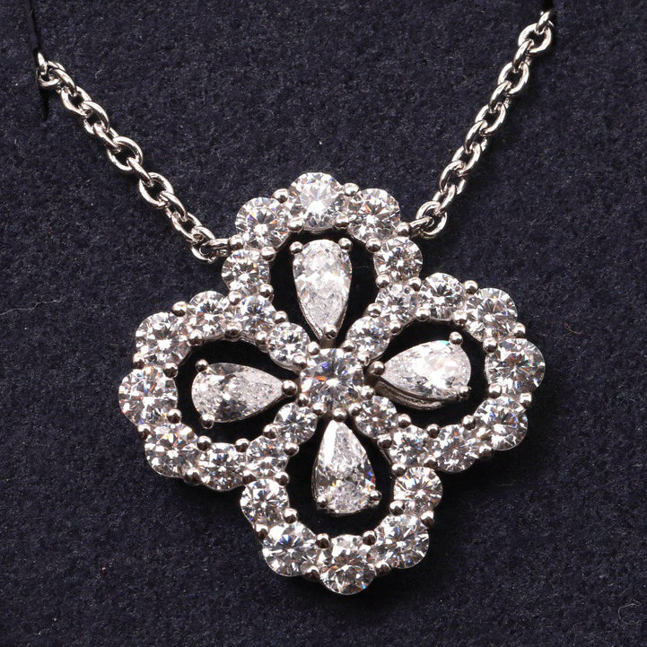 LUXEIFY LOOP NECKLACE FULL MOTIF DIAMOND 16MM MULTIPLE COLORS