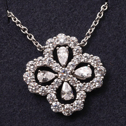 LUXEIFY LOOP NECKLACE FULL MOTIF DIAMOND 16MM MULTIPLE COLORS