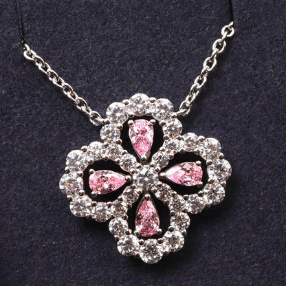 LUXEIFY LOOP NECKLACE FULL MOTIF DIAMOND 16MM MULTIPLE COLORS