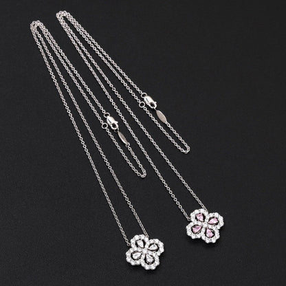 LUXEIFY LOOP NECKLACE FULL MOTIF DIAMOND 16MM MULTIPLE COLORS