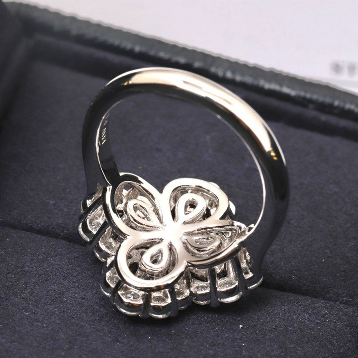 LUXEIFY LOOP RING FULL MOTIF DIAMOND 16MM SILVE