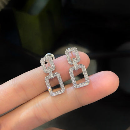 PENDIENTES MEDIANOS LUXEIFY LINKS CON DIAMANTE