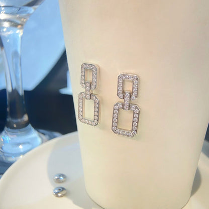 PENDIENTES MEDIANOS LUXEIFY LINKS CON DIAMANTE