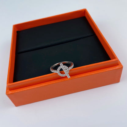LUXEIFY ECHAPPEE RING SILVER DIAMOND
