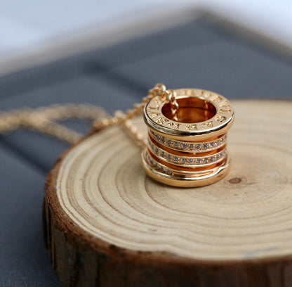 LUXEIFY ZERO 1 PINK GOLD DIAMOND NECKLACE