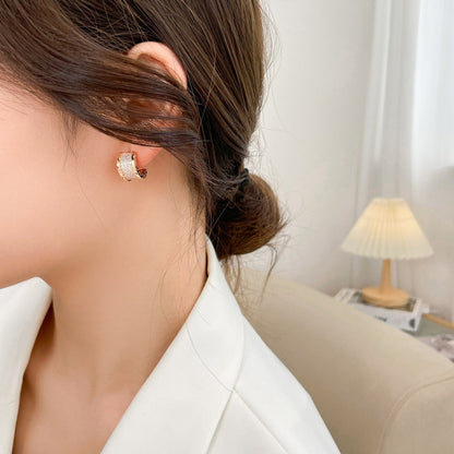 LUXEIFY ZERO 1 DIAMOND PAVED EARRINGS