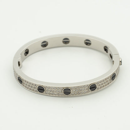 LUXEIFY LOVE BRACELET 6.1MM DIAMOND-PAVED CERAMIC
