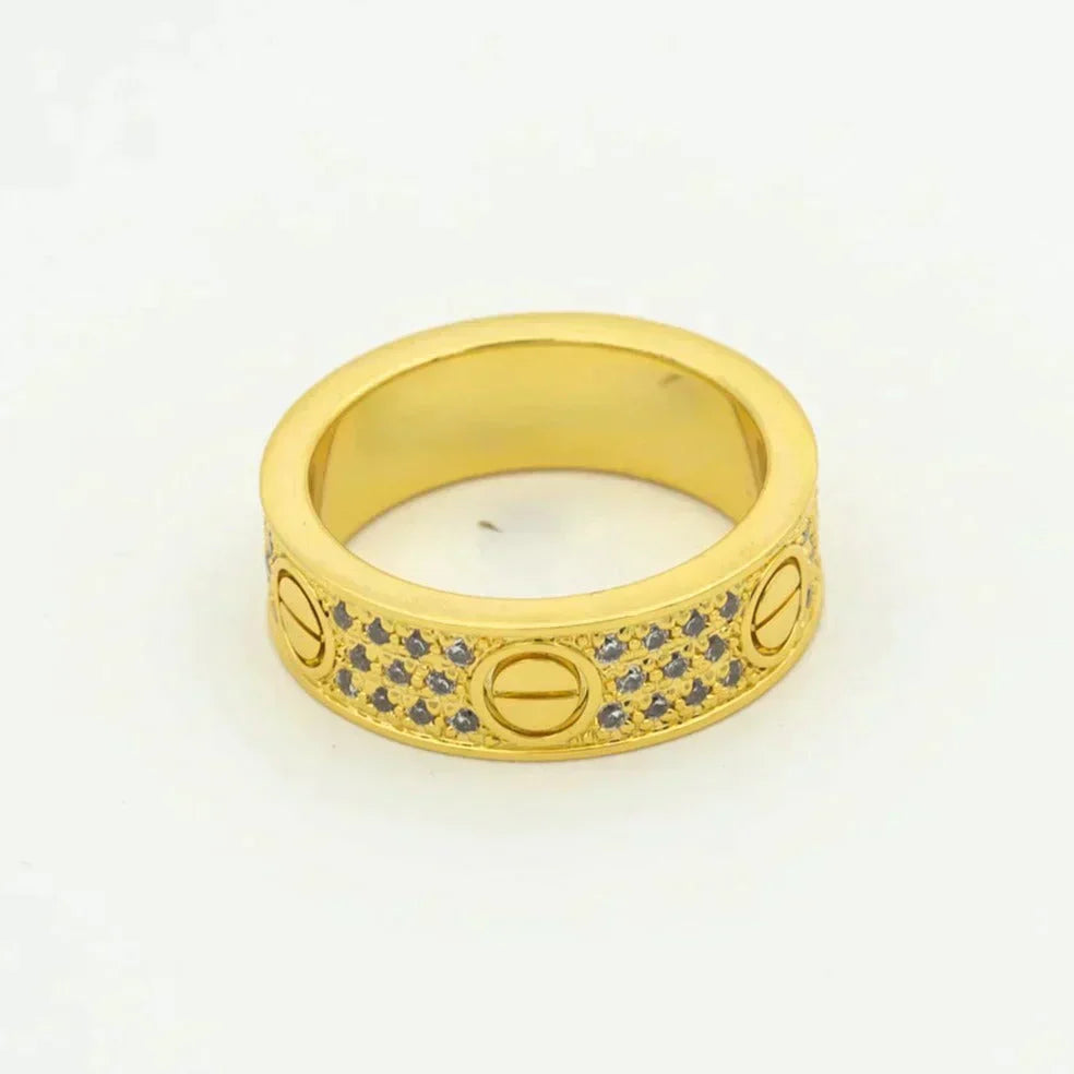 LUXEIFY LOVE RING 6MM DIAMONDS PAVED