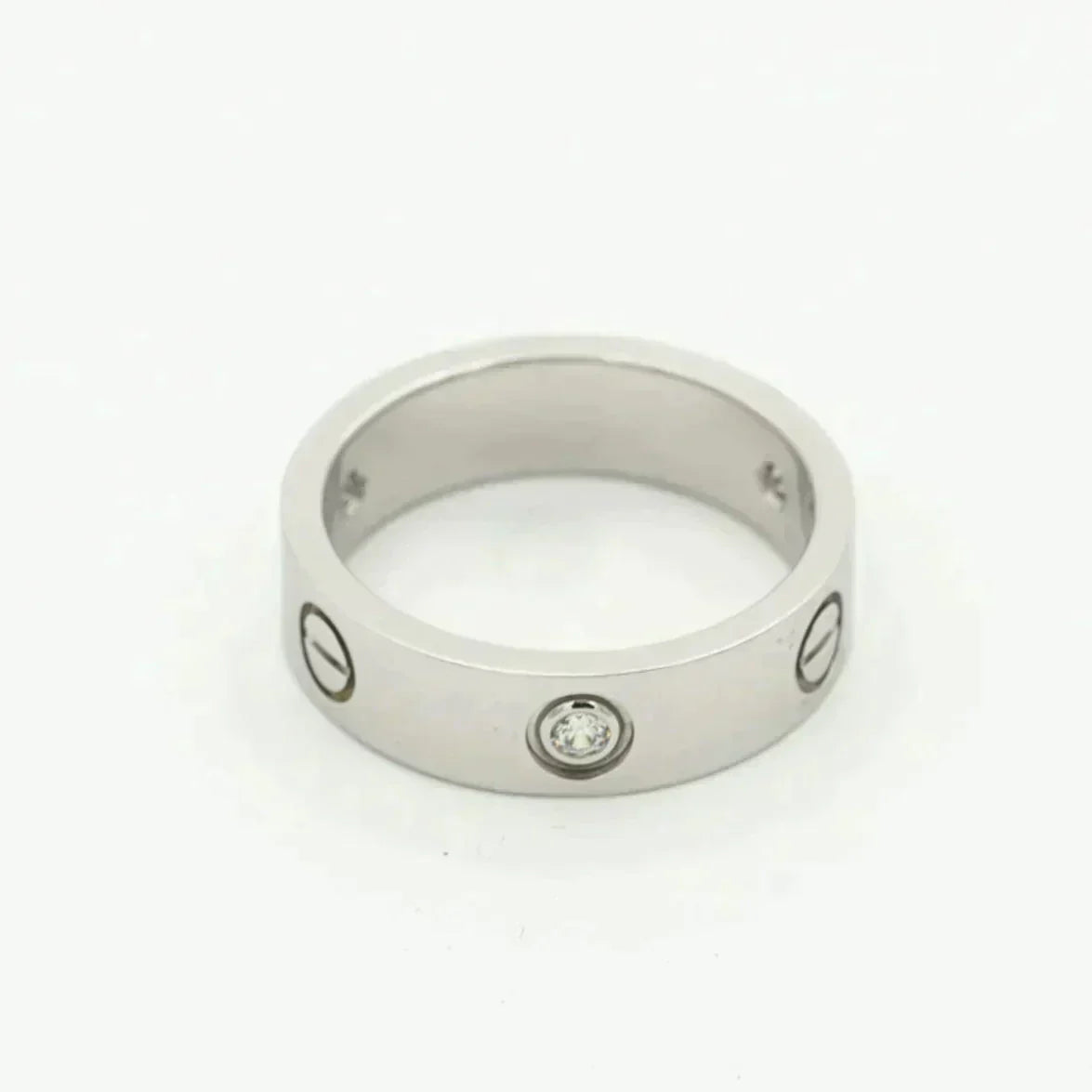 LUXEIFY LOVE RING 5.5MM 3 DIAMONDS SILVER