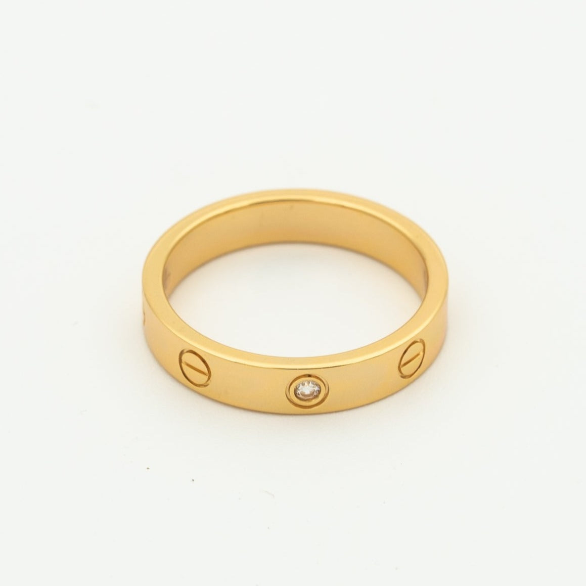 LUXEIFY LOVE RING 4MM 1 DIAMOND PINK GOLD
