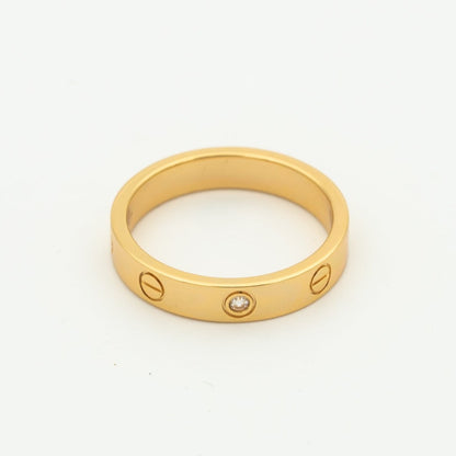 LUXEIFY LOVE RING 4MM 1 DIAMOND PINK GOLD